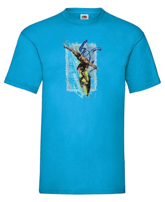 FRUIT OF THE LOOM T-shirt με στάμπα K1522 ΤΥΡΚΟΥΑΖ